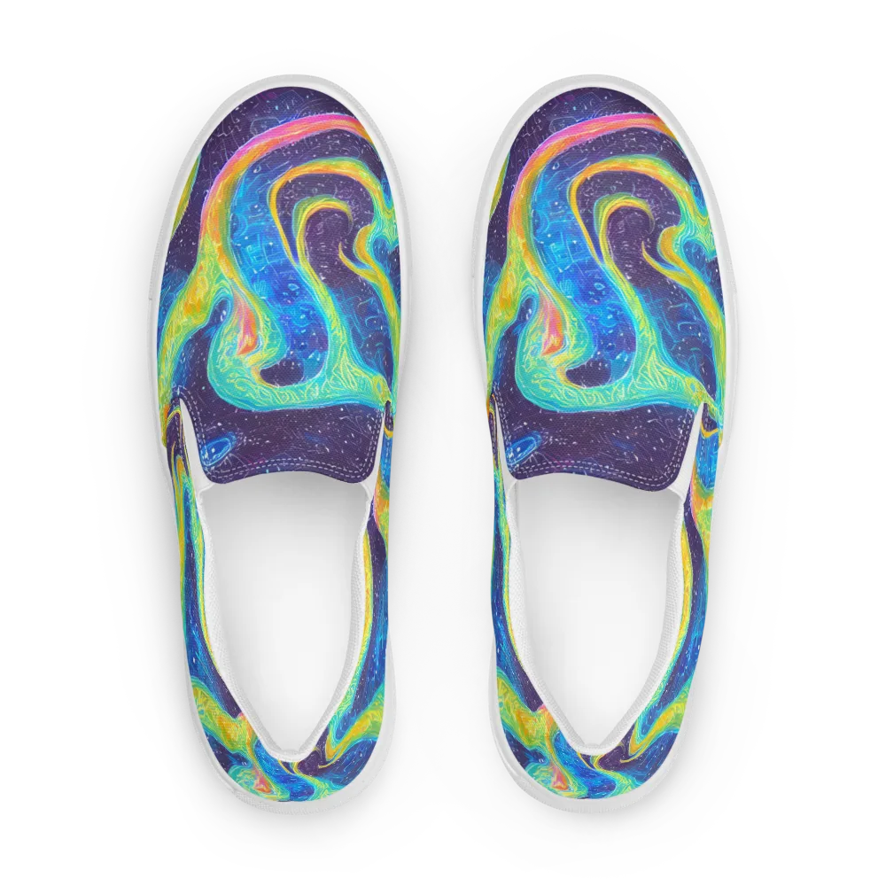Oceanic Voltage on Men's Slip-On Canvas Shoes — Front