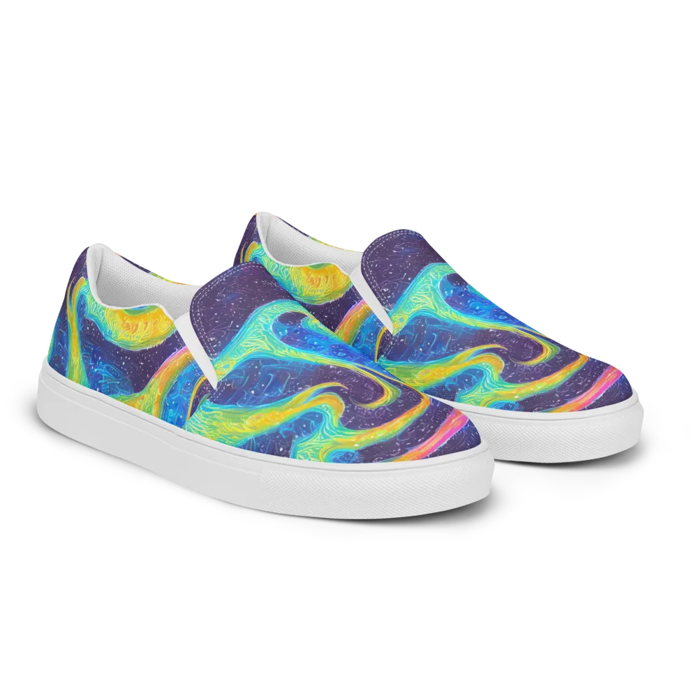 Oceanic Voltage on Men's Slip-On Canvas Shoes — Right Front