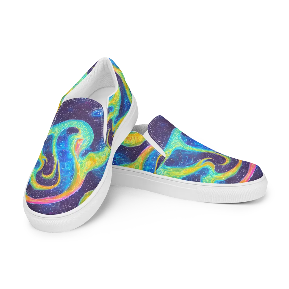 Oceanic Voltage on Men's Slip-On Canvas Shoes — Left Front