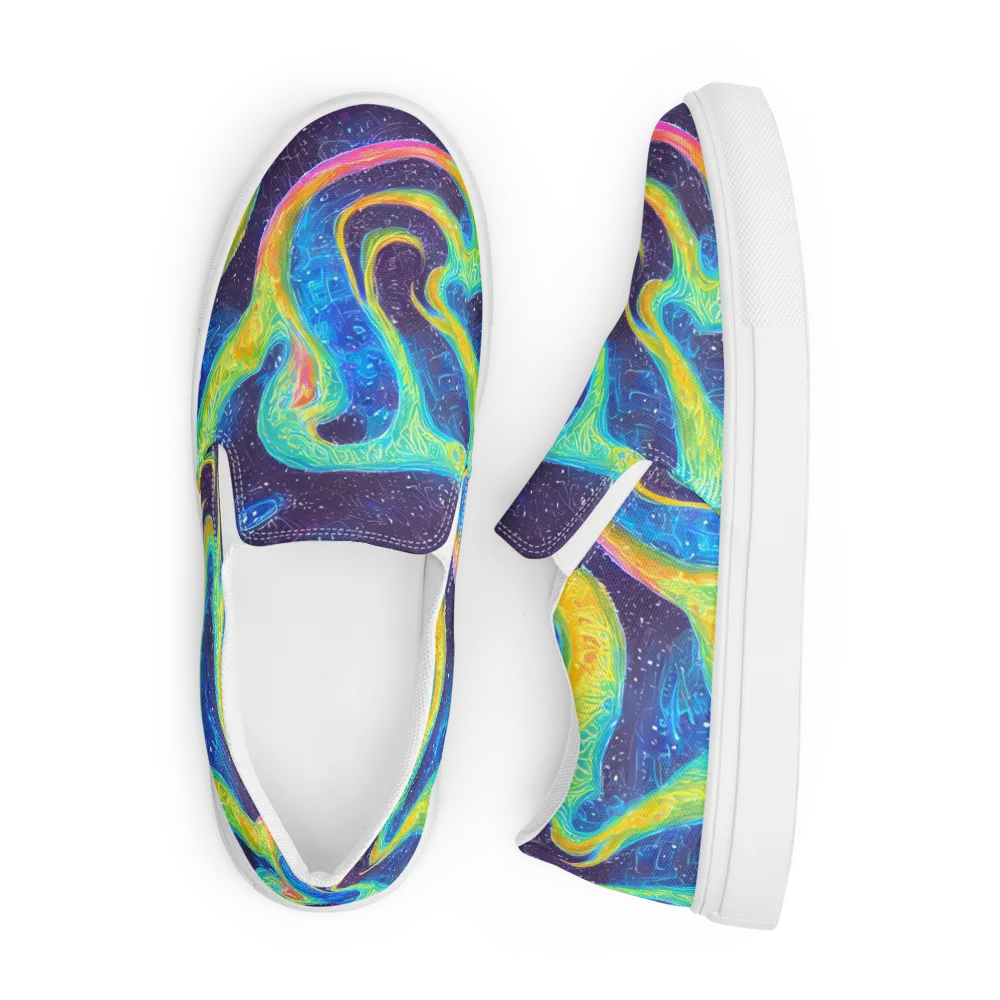 Oceanic Voltage on Men's Slip-On Canvas Shoes — Front