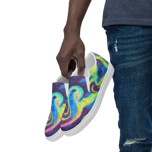 Oceanic Voltage on a Men's Slip-On Canvas Shoes