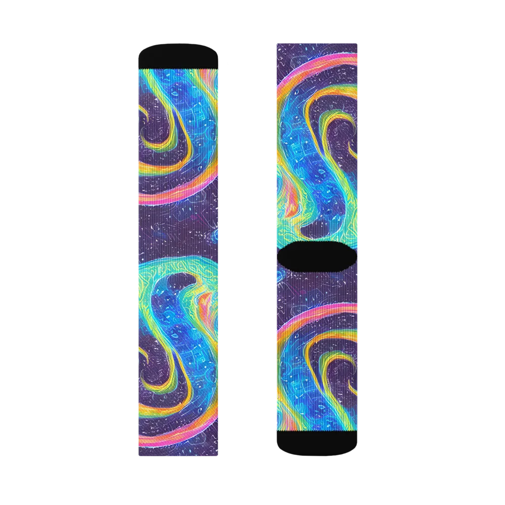 Oceanic Voltage on Socks — Left Sock