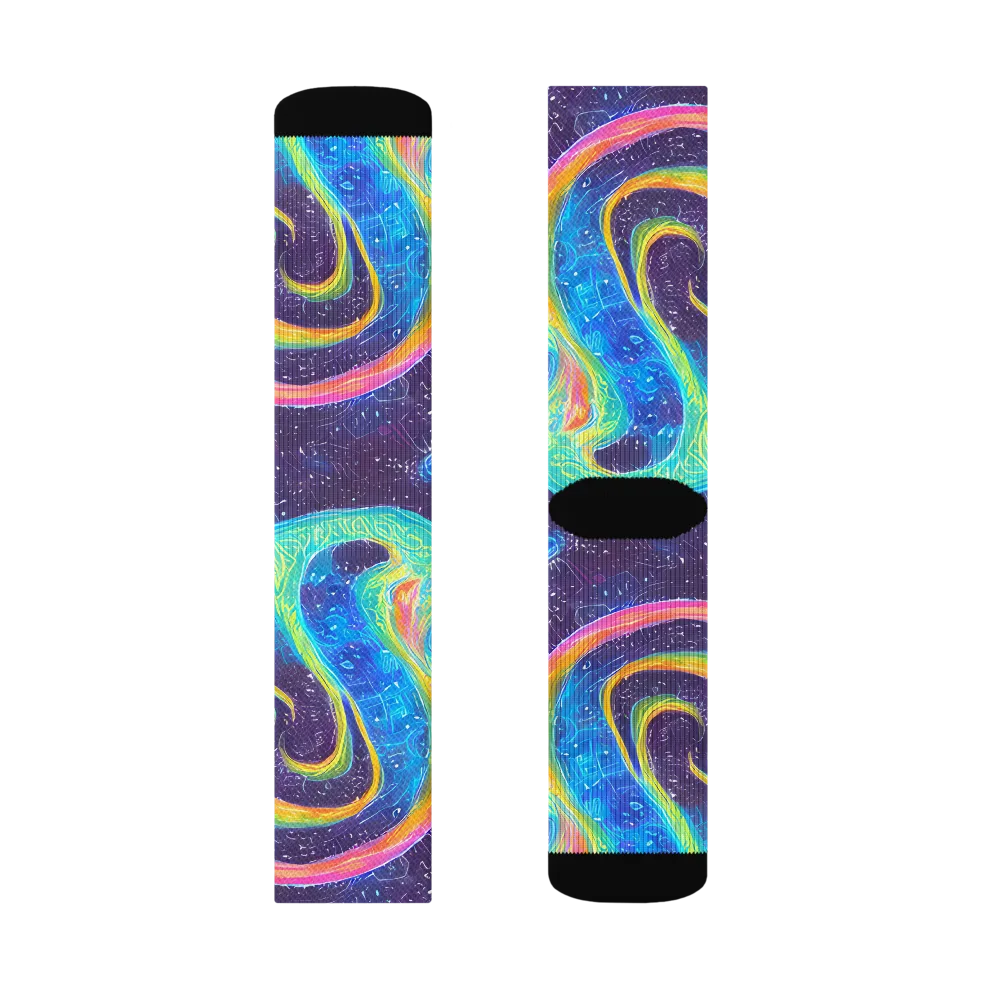 Oceanic Voltage on Socks — Right Sock
