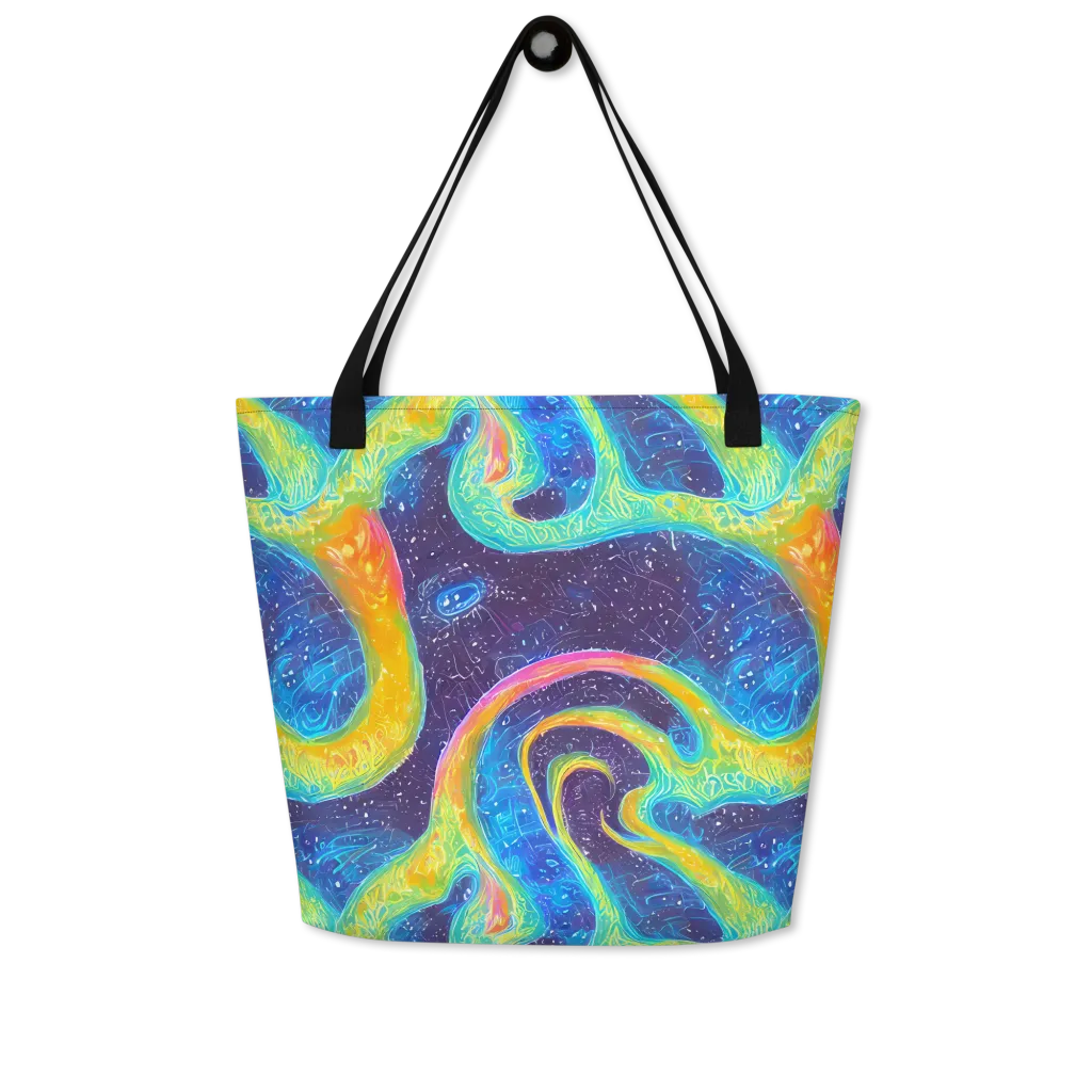 Oceanic Voltage on Large Tote Bag W/ Pocket — Front