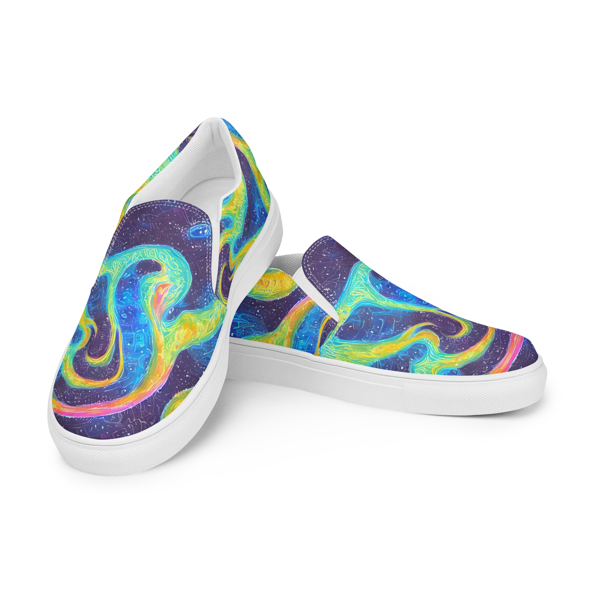 Oceanic Voltage on Women's Slip-On Canvas Shoes — Left Front
