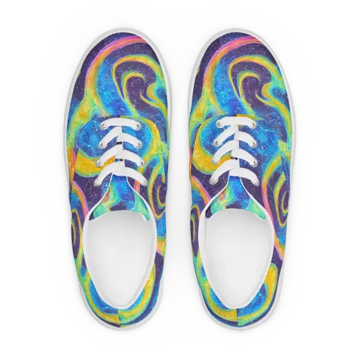 Oceanic Voltage on a Men's Lace-Up Canvas Shoes