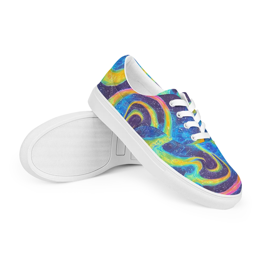 Oceanic Voltage on Men's Lace-Up Canvas Shoes — Right Front