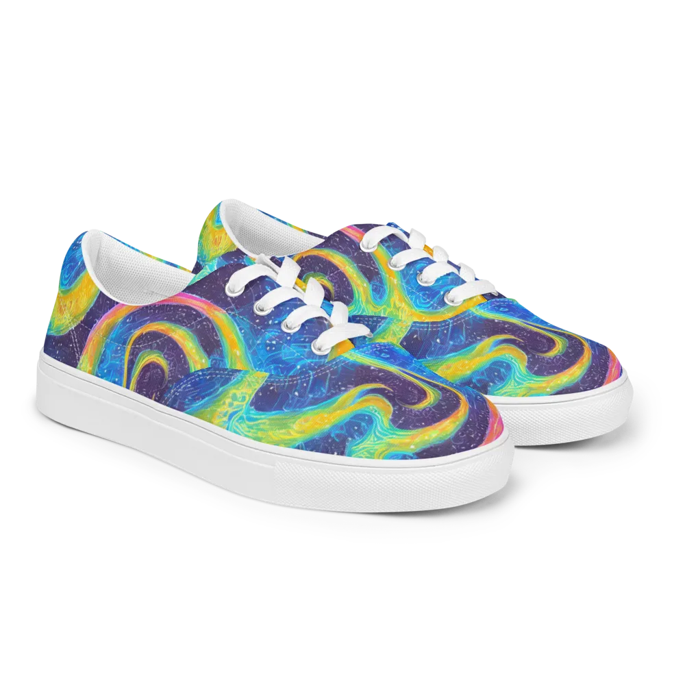 Oceanic Voltage on Men's Lace-Up Canvas Shoes — Right Front