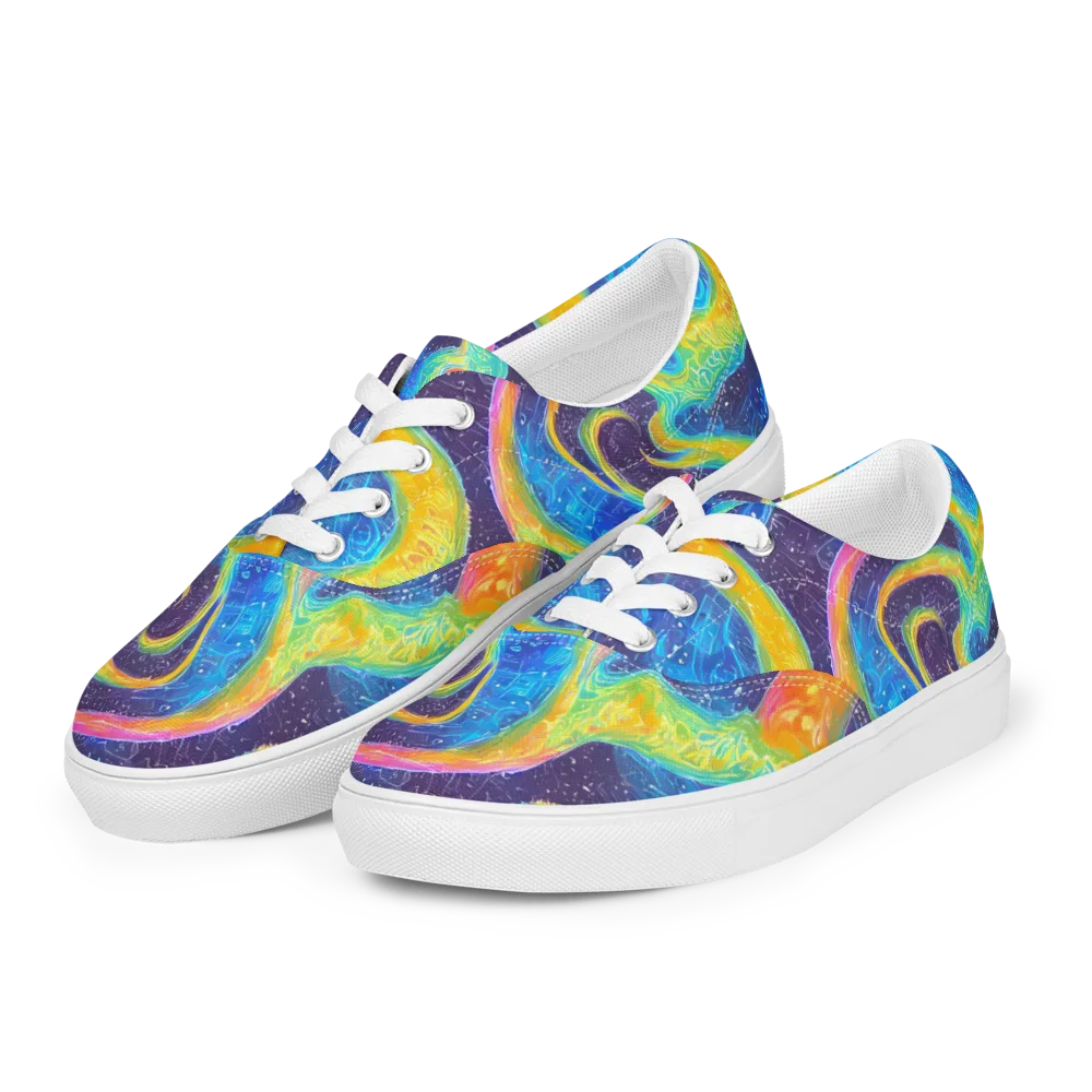 Oceanic Voltage on Men's Lace-Up Canvas Shoes — Left Front