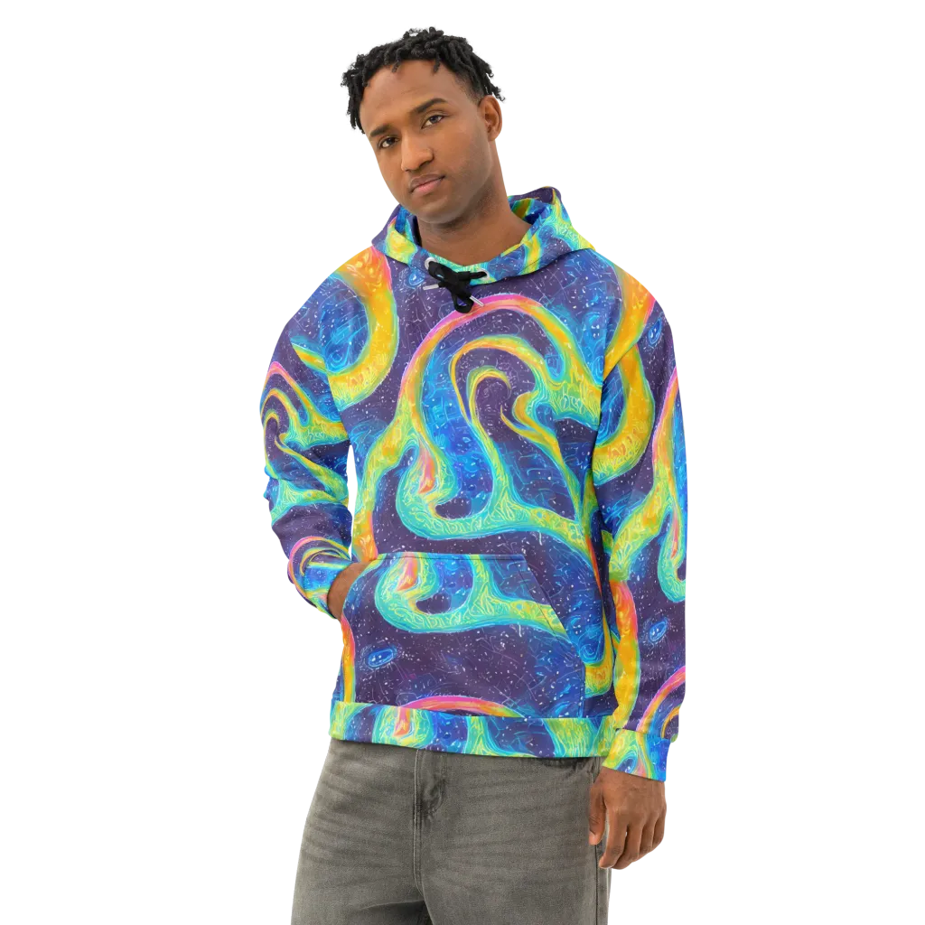 Oceanic Voltage on Cotton Hoodie — Left Front