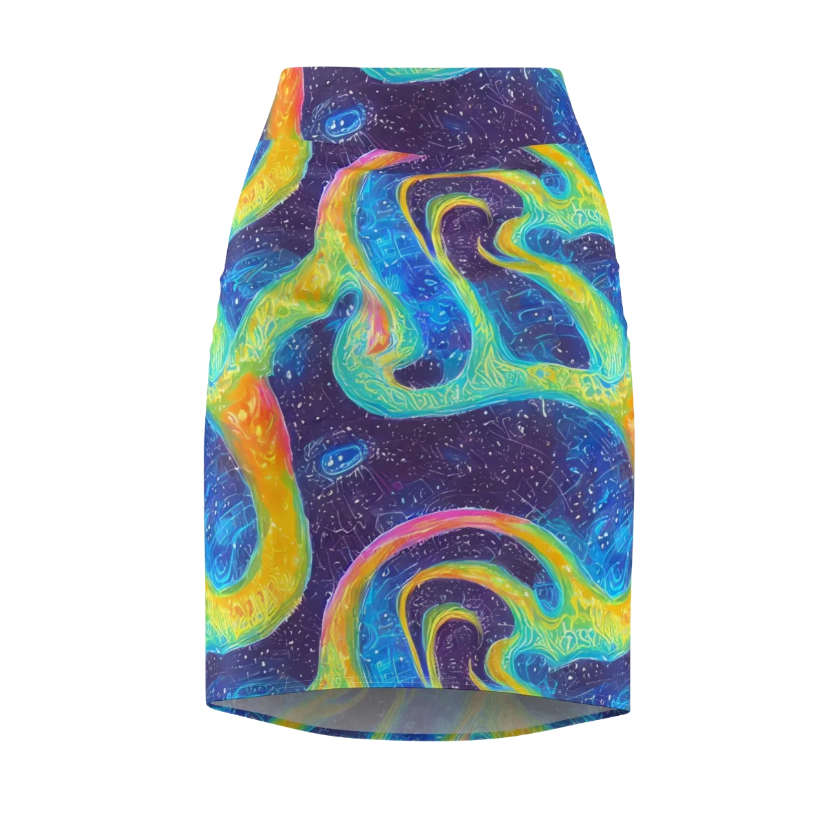 Oceanic Voltage on Pencil Skirt — Front