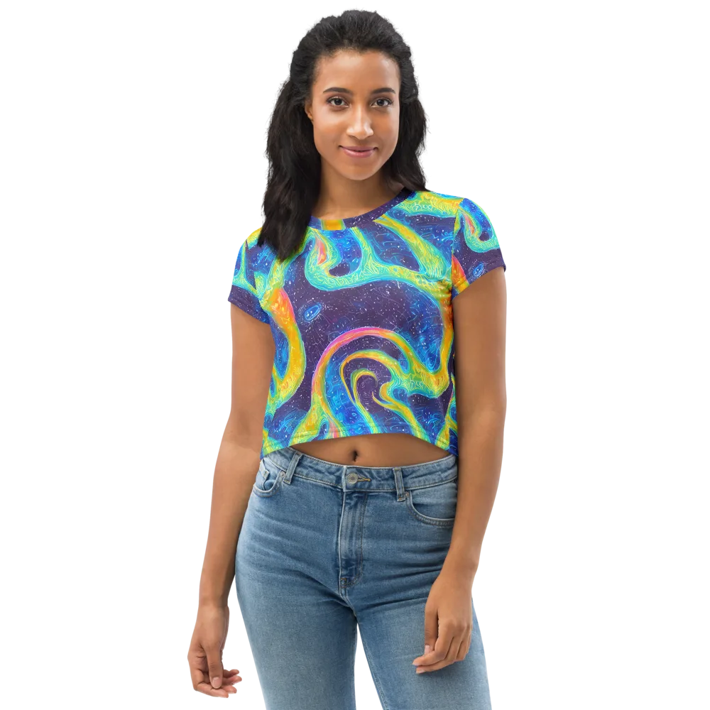 Oceanic Voltage on Crop Tee — Front