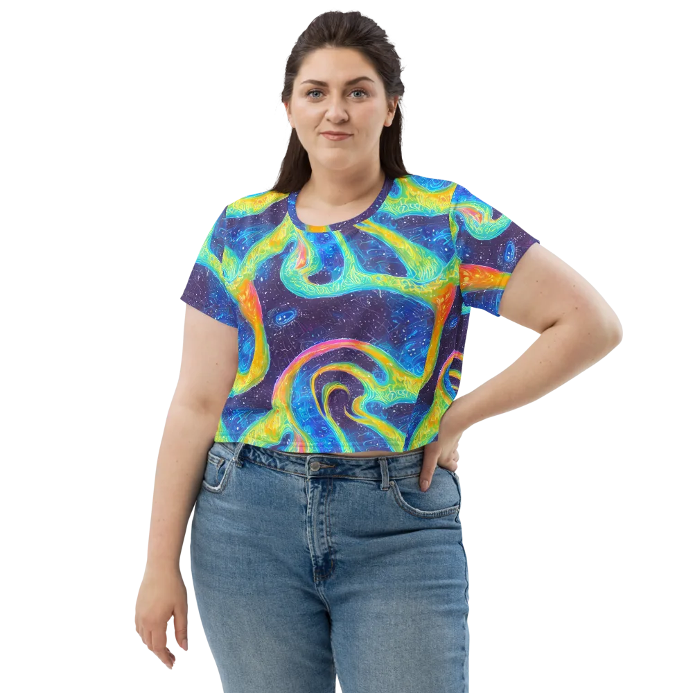 Oceanic Voltage on Crop Tee — Front