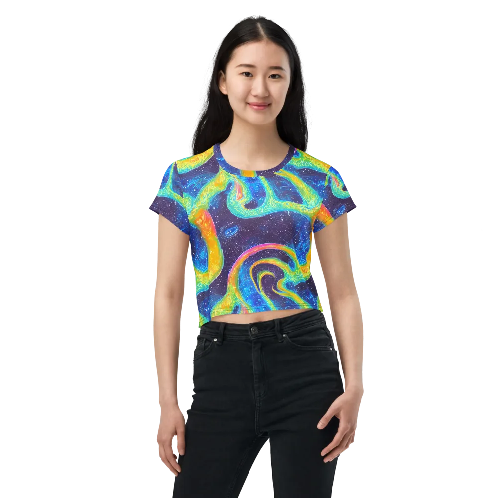 Oceanic Voltage on Crop Tee — Front