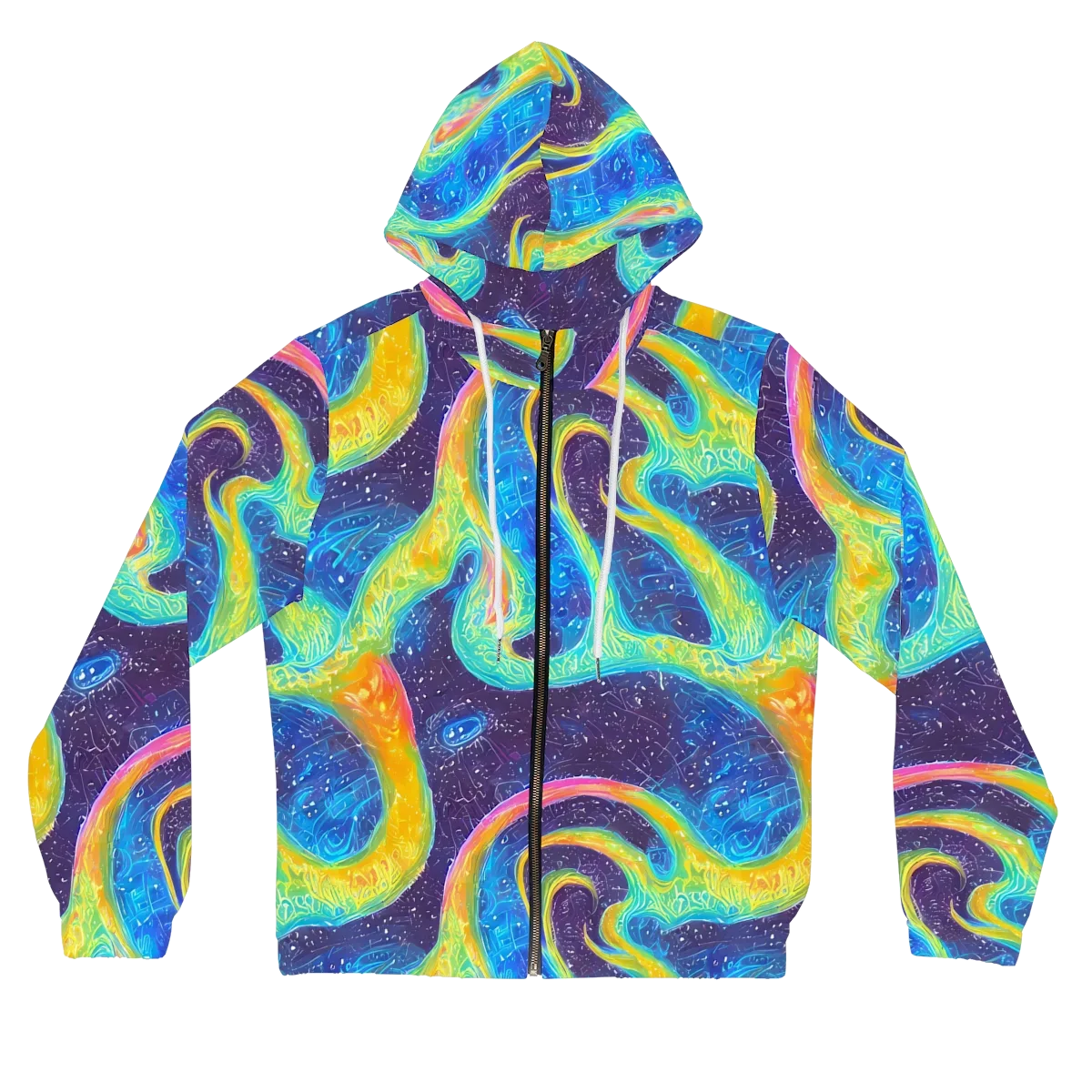 Oceanic Voltage on Women's Full-Zip Hoodie — Front