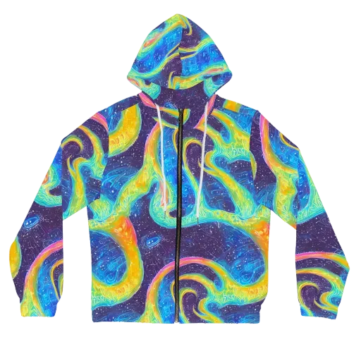 Oceanic Voltage on a Women's Full-Zip Hoodie