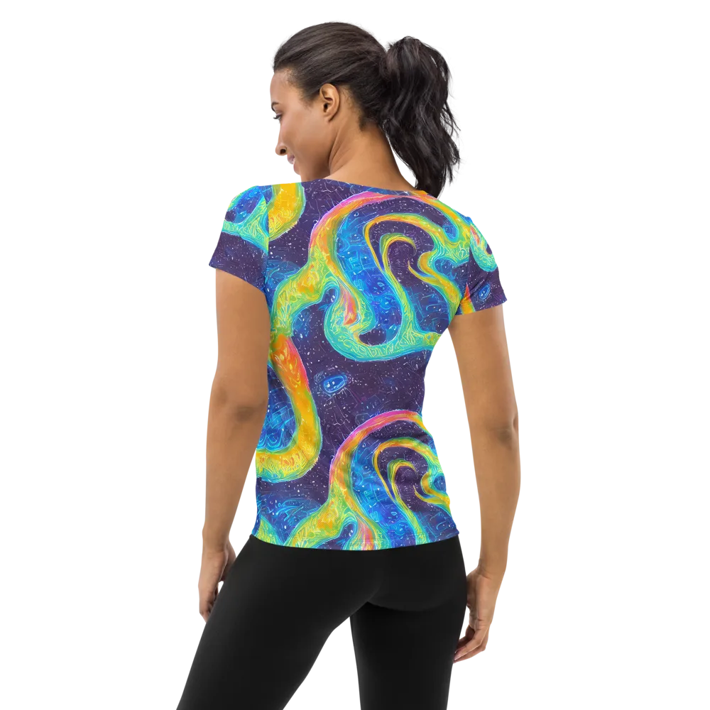 Oceanic Voltage on Women's Athletic T-Shirt — Back