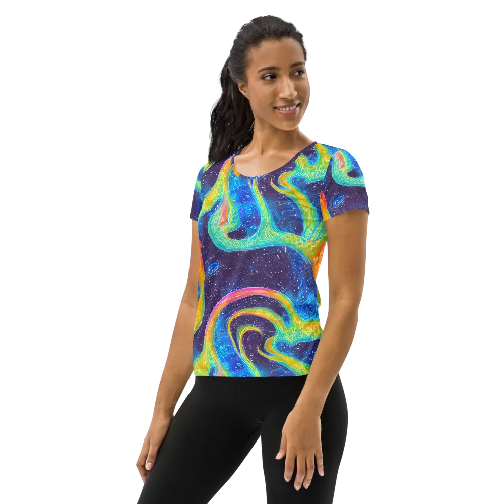 Oceanic Voltage on Women's Athletic T-Shirt — Left