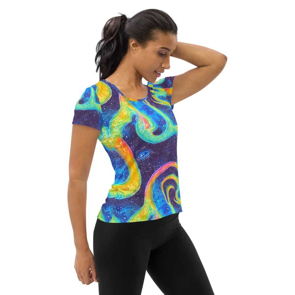 Oceanic Voltage on Women's Athletic T-Shirt — Right