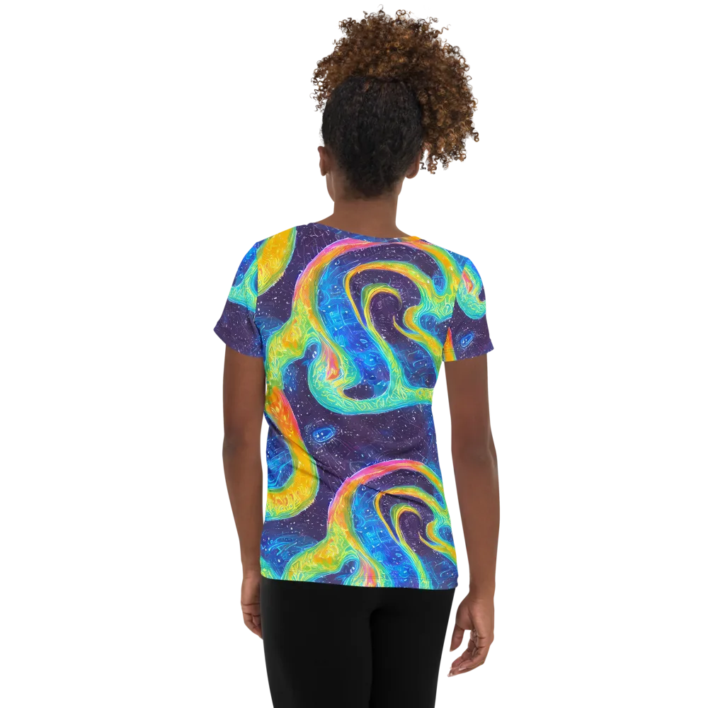 Oceanic Voltage on Women's Athletic T-Shirt — Back