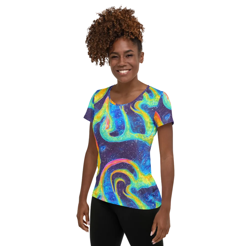 Oceanic Voltage on Women's Athletic T-Shirt — Left