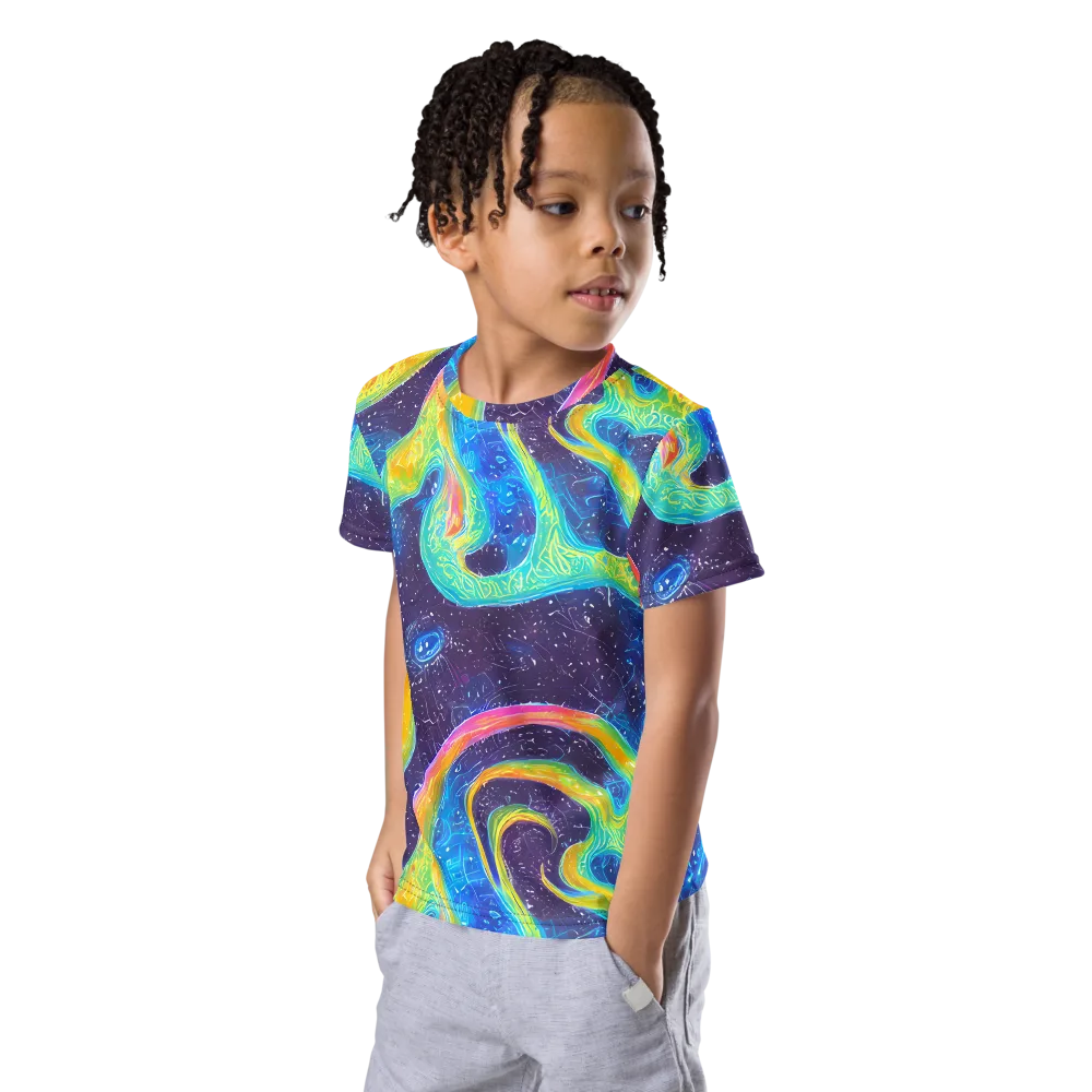Oceanic Voltage on Kids Crew Neck T-Shirt — Left Front