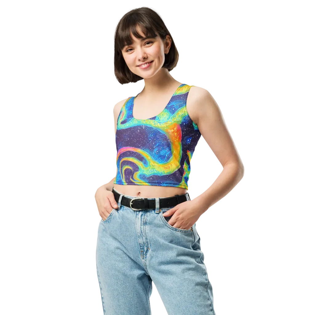 Oceanic Voltage on Crop Top — Front