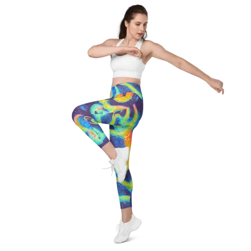 Oceanic Voltage on a Leggings with Pockets