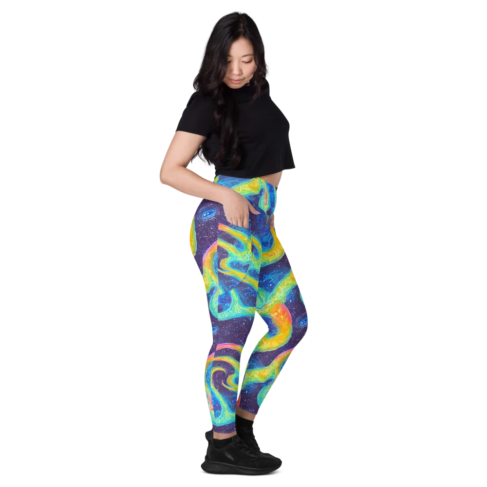 Oceanic Voltage on Leggings with Pockets — Right