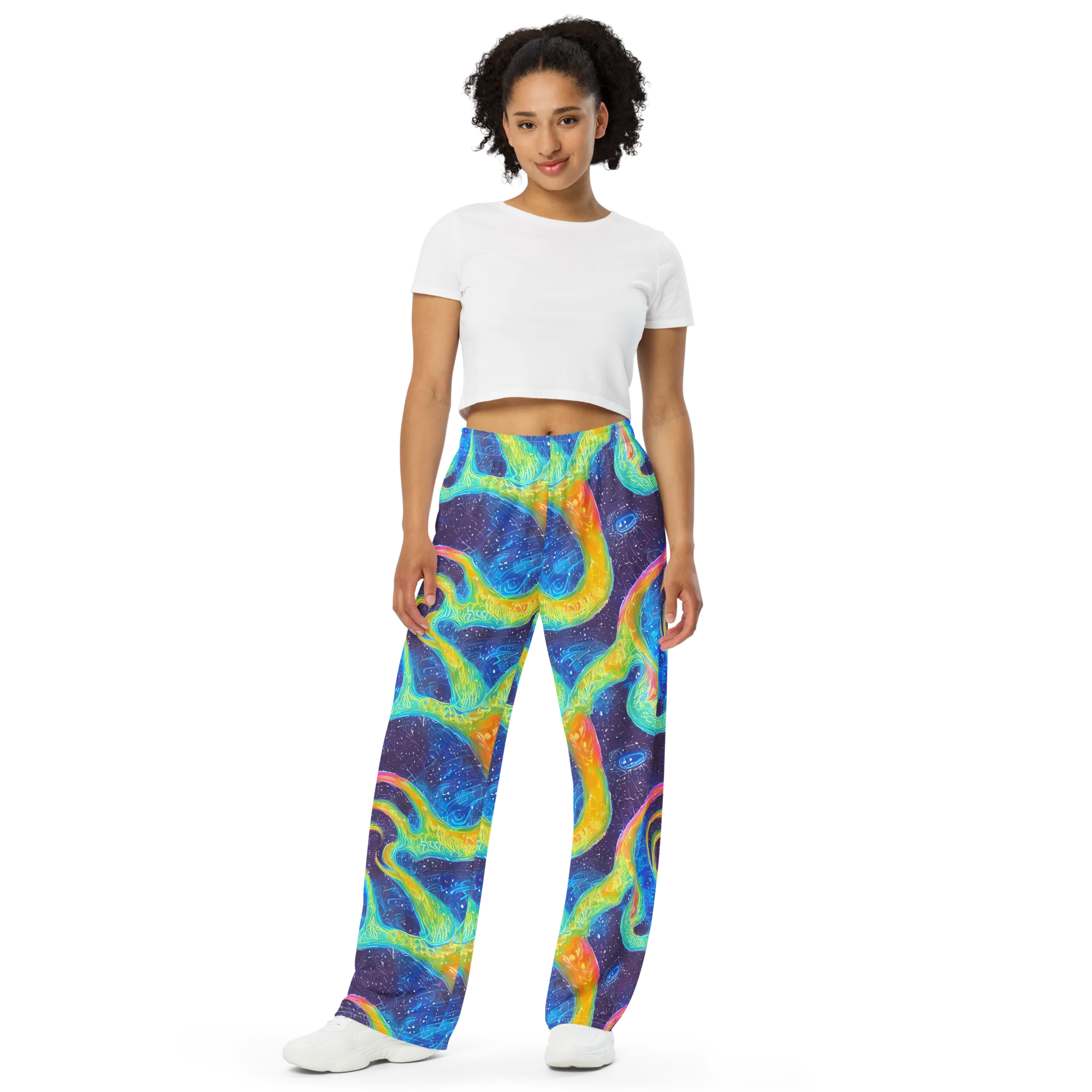 Oceanic Voltage on Wide-Leg Pants — Front