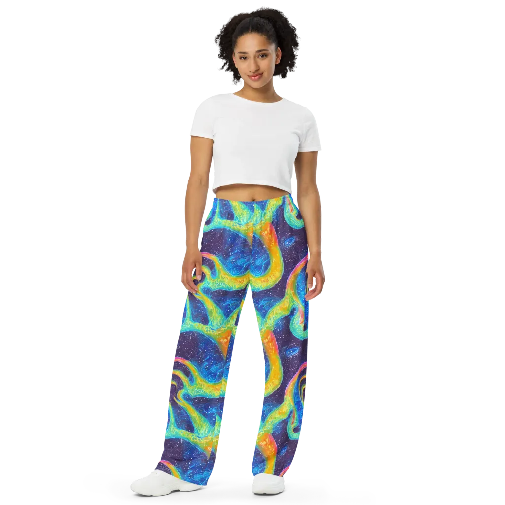Oceanic Voltage on Wide-Leg Pants — Front