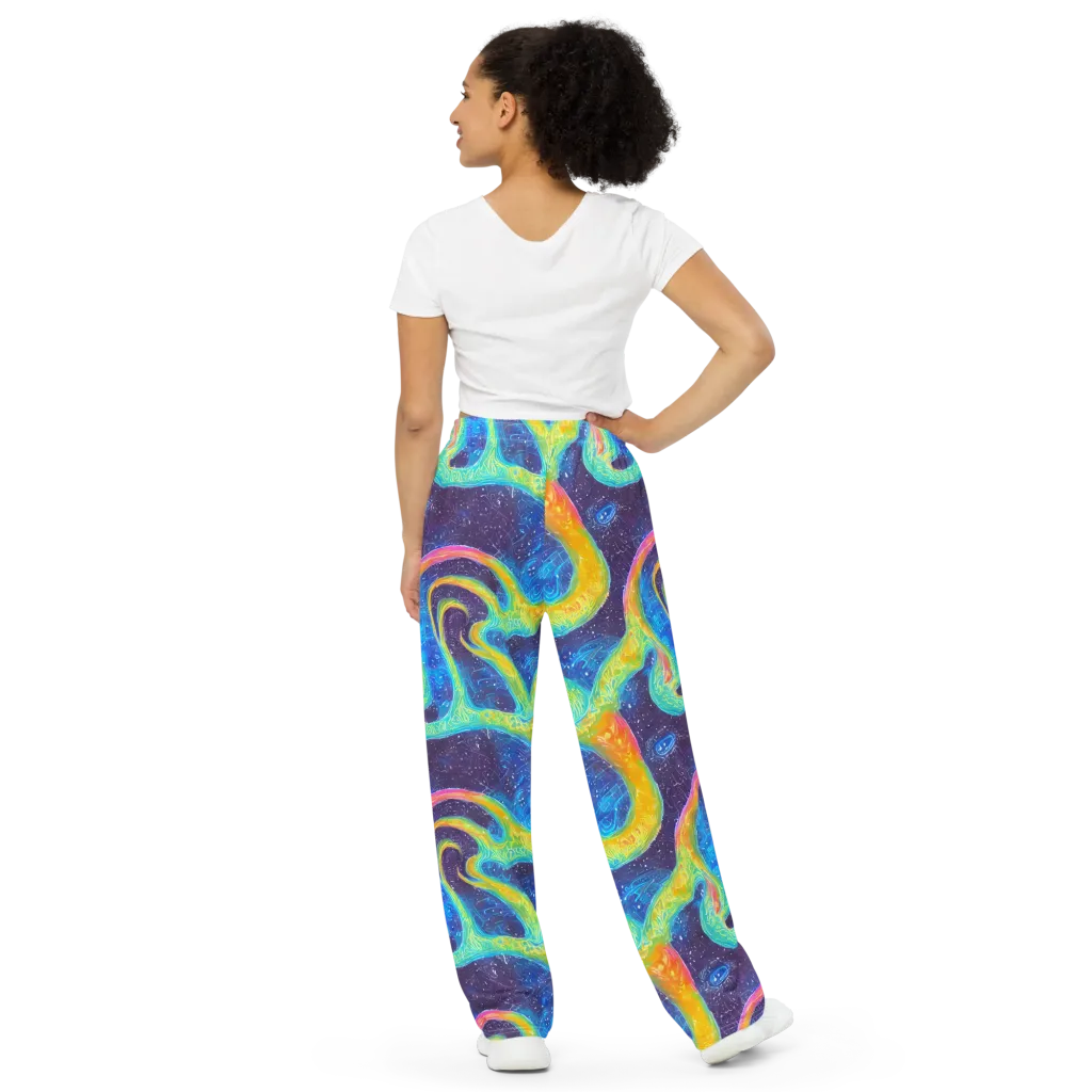 Oceanic Voltage on Wide-Leg Pants — Back