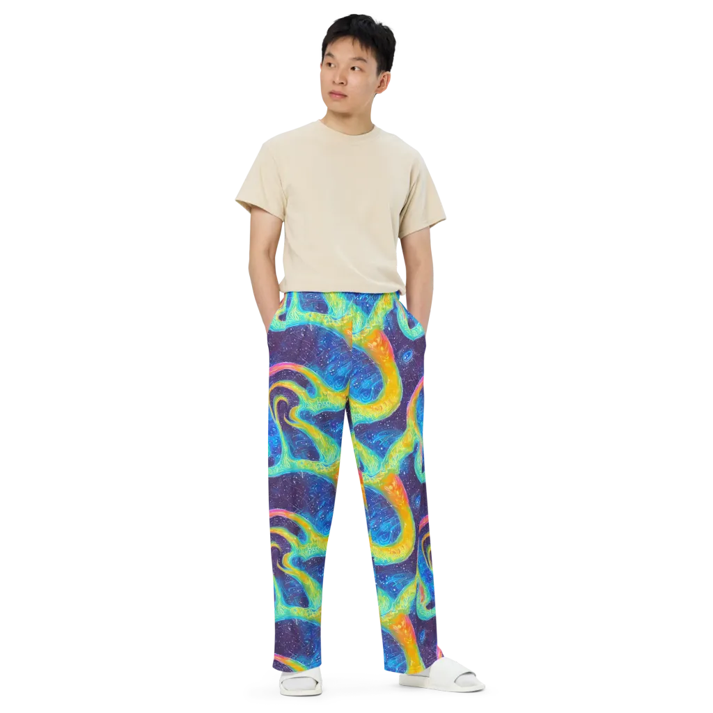 Oceanic Voltage on Wide-Leg Pants — Front