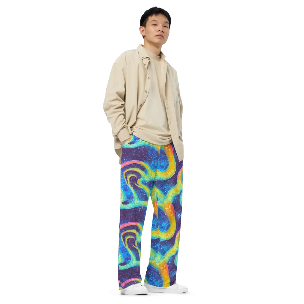 Oceanic Voltage on Wide-Leg Pants — Right Front
