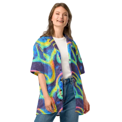 Oceanic Voltage on a Button Shirt