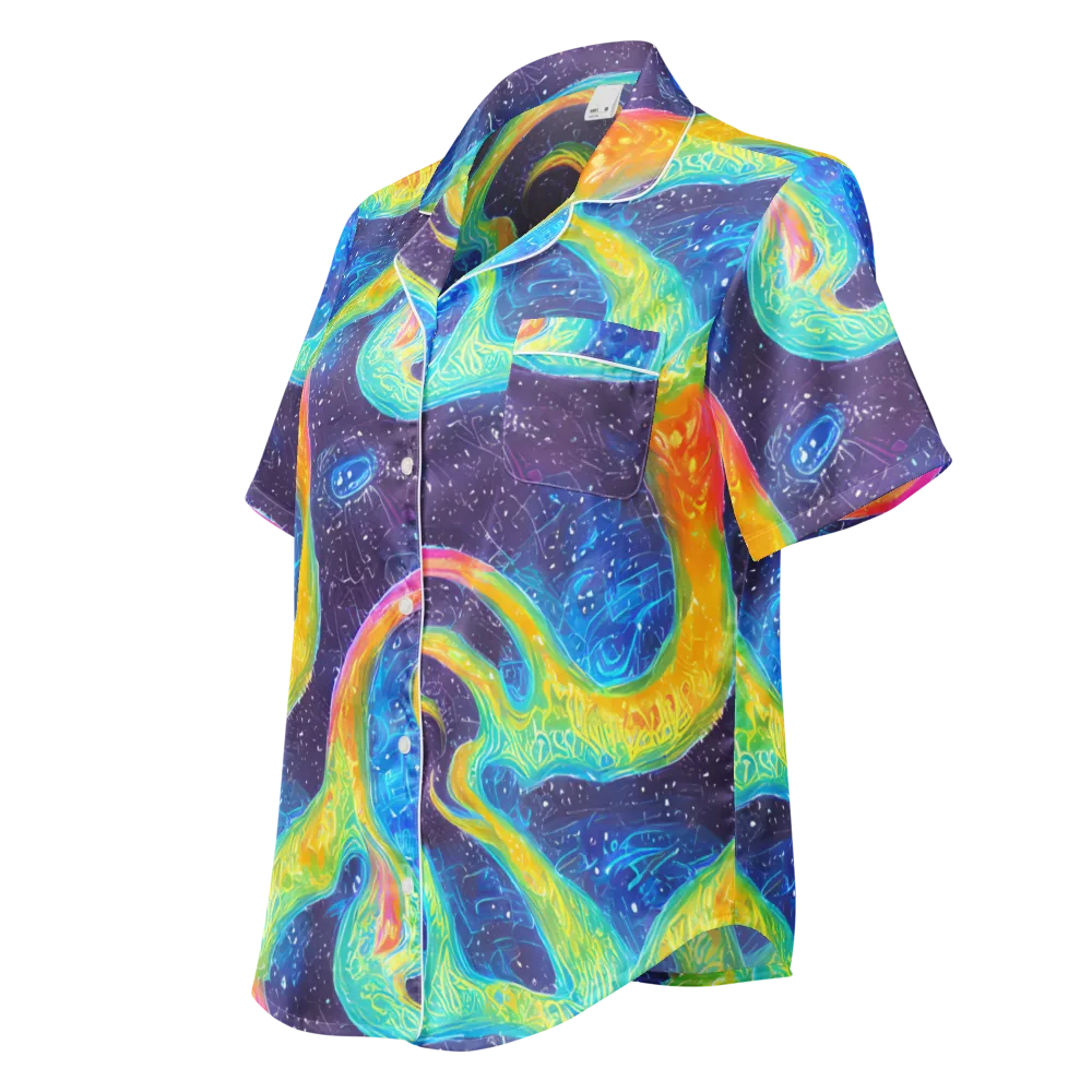 Oceanic Voltage on Women's Short Sleeve Pajama Top — Left Front