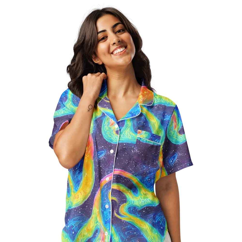 Oceanic Voltage on Women's Short Sleeve Pajama Top — Front