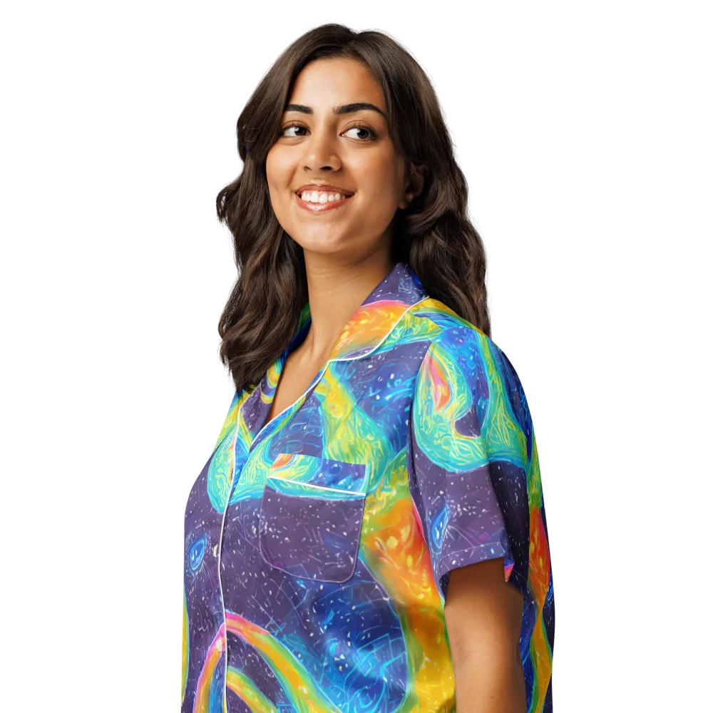 Oceanic Voltage on Women's Short Sleeve Pajama Top — Left Front