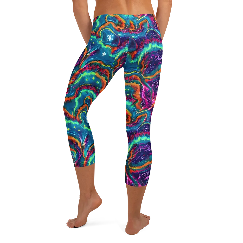 Dreamwave Bloom on Capri Leggings — Back