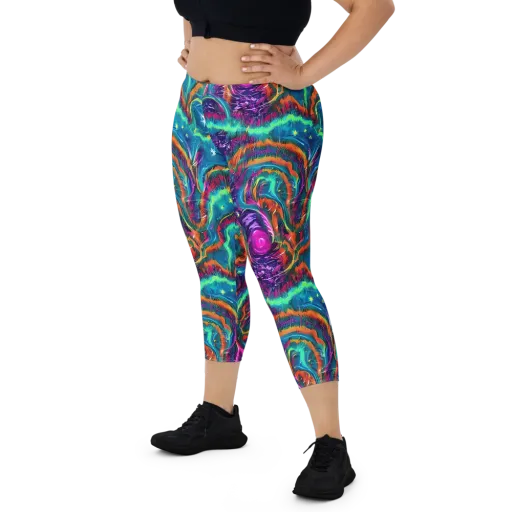 Dreamwave Bloom on a Capri Leggings
