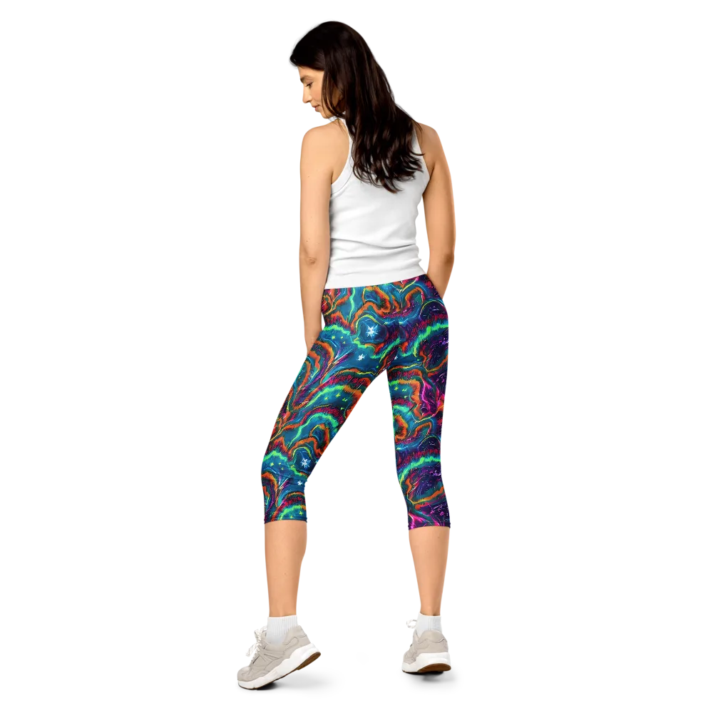 Dreamwave Bloom on Capri Leggings — Back