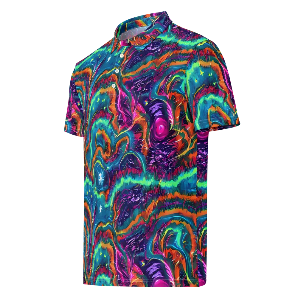 Dreamwave Bloom on Men's Slim Fit Polo Shirt — Left Front