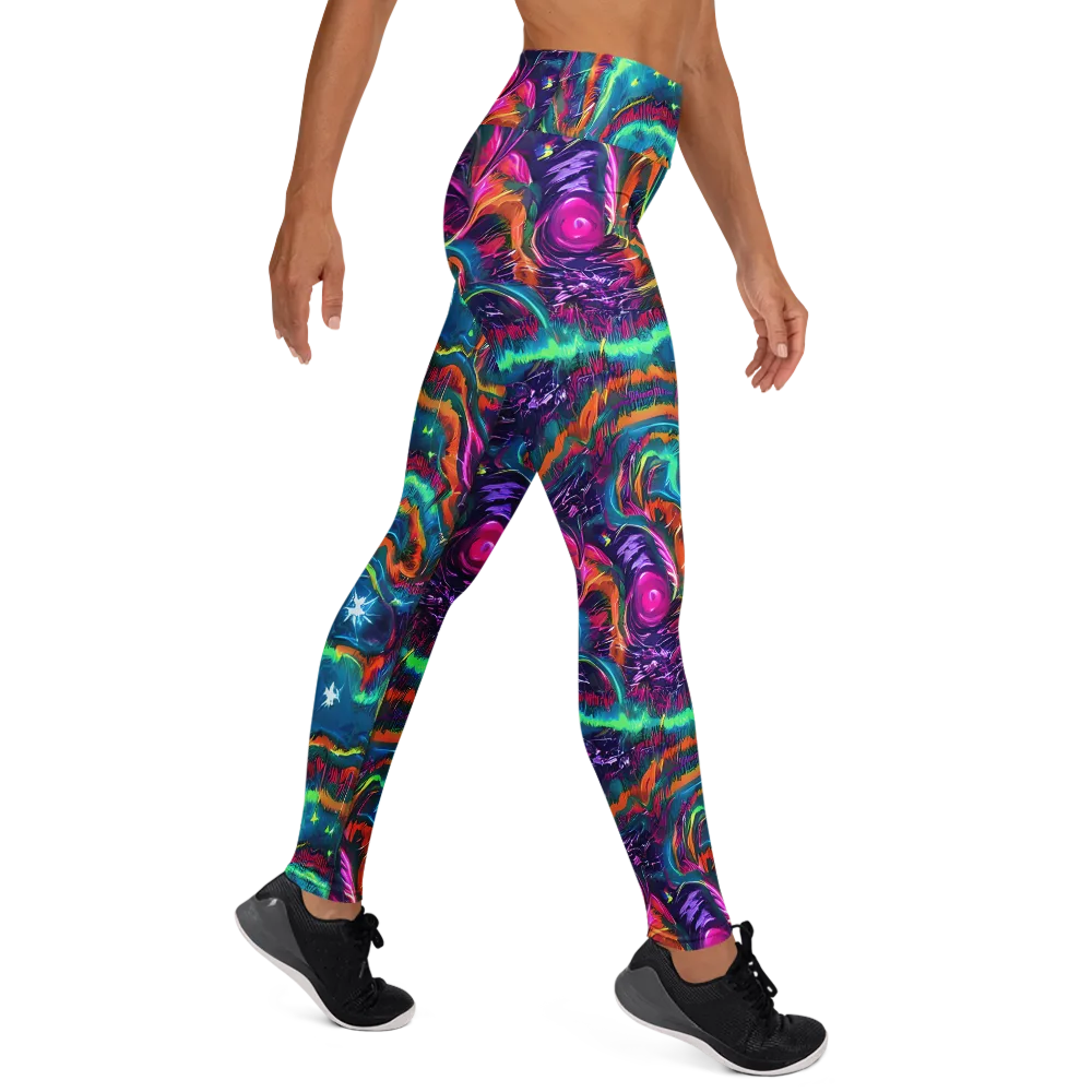 Dreamwave Bloom on Yoga Leggings — Right