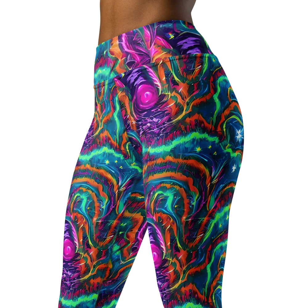 Dreamwave Bloom on Yoga Leggings — Left Front