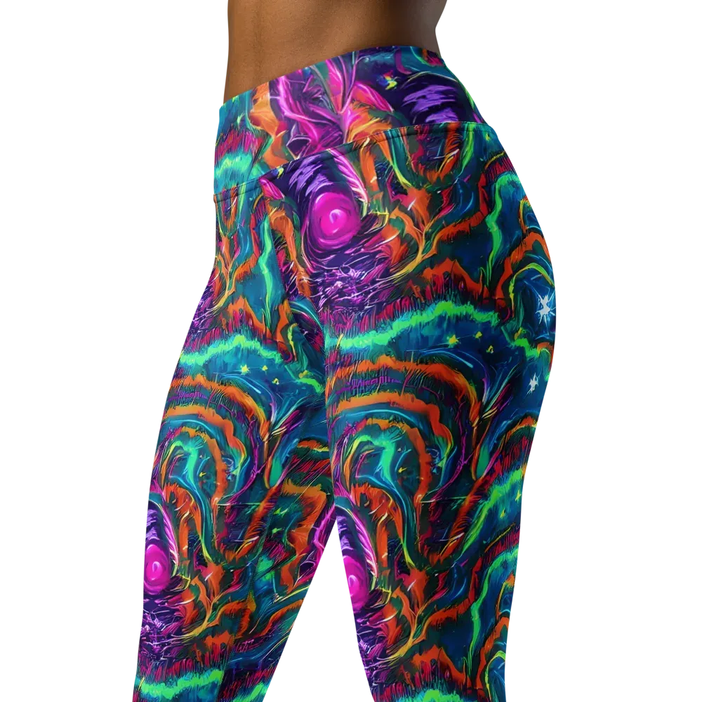 Dreamwave Bloom on Yoga Leggings — Left Front