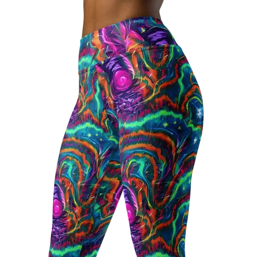 Dreamwave Bloom on a Yoga Leggings