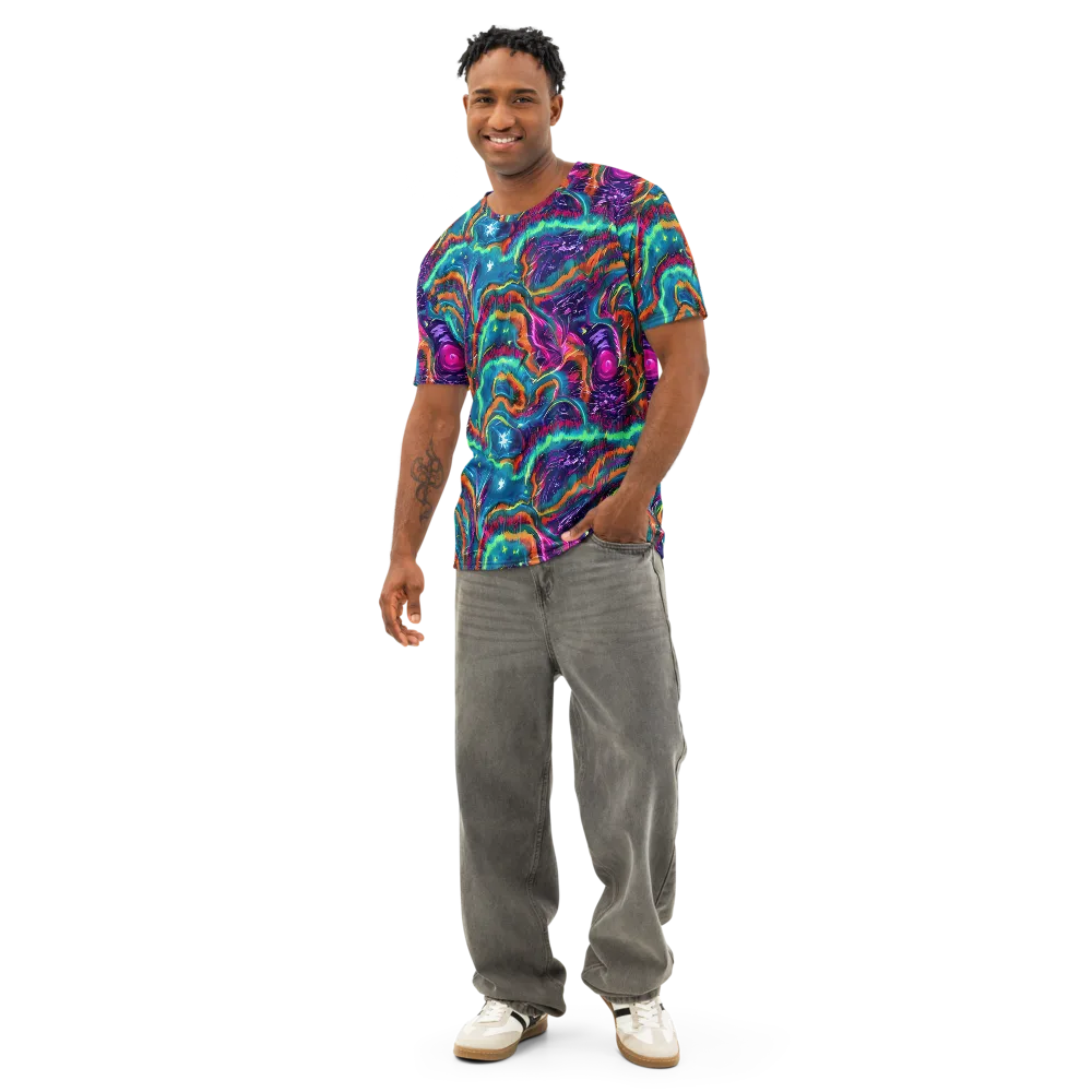 Dreamwave Bloom on Men's Cotton Crew Neck T-Shirt — Front