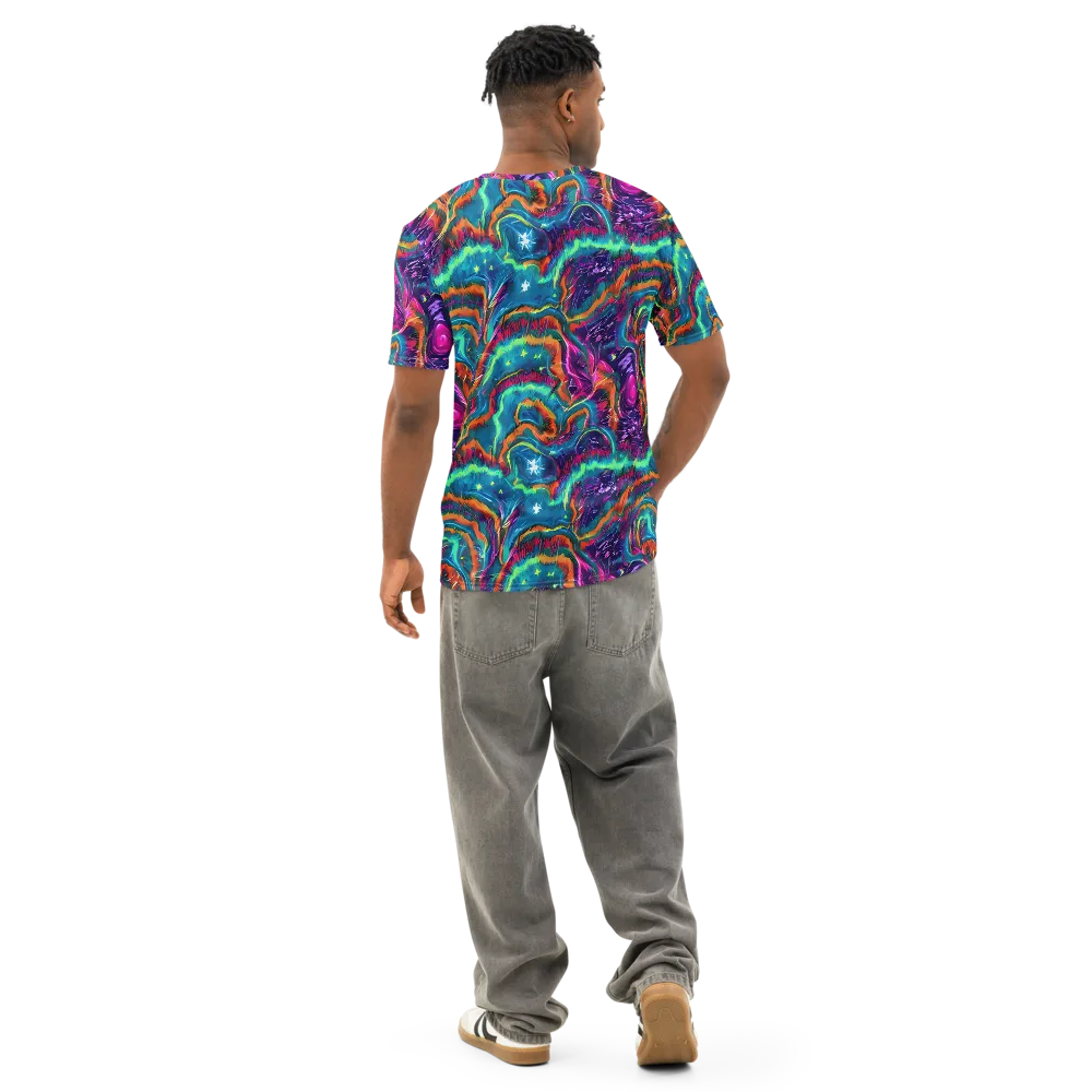 Dreamwave Bloom on Men's Cotton Crew Neck T-Shirt — Back