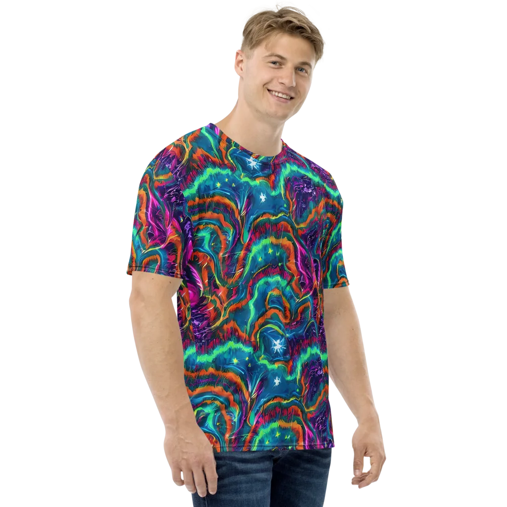 Dreamwave Bloom on Men's Crew Neck T-Shirt — Right