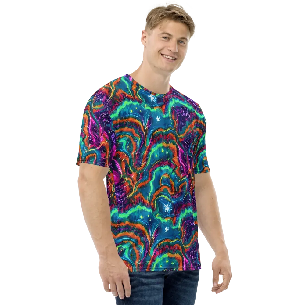Dreamwave Bloom on Men's Crew Neck T-Shirt — Right